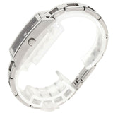 Gucci Watches Quartz 110 Stainless Steel , Stainless Steel Silver Square Face 3P Diamond black dial Women