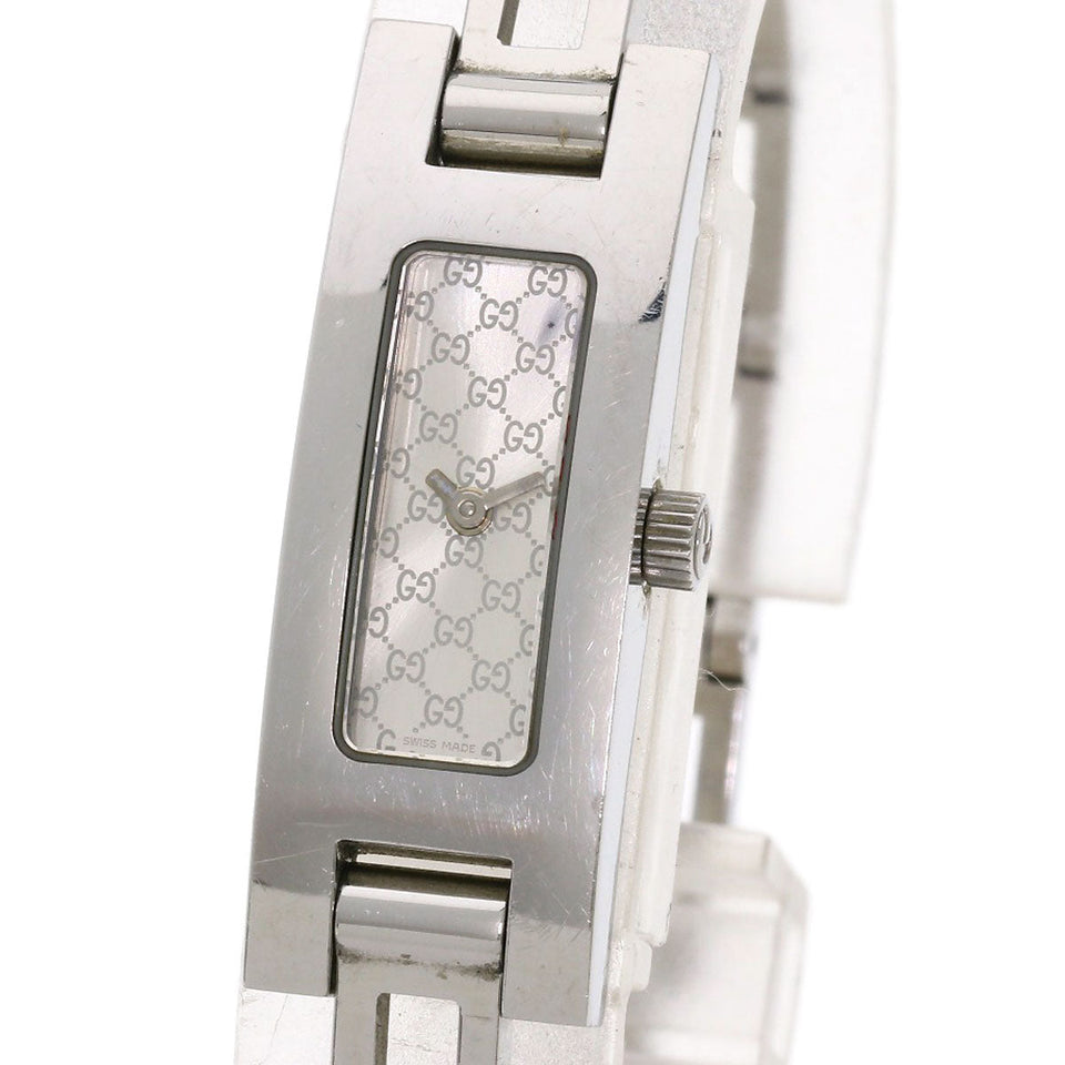Gucci Watches Quartz 3900L Stainless Steel , Stainless Steel Silver Square face Silver dial Women
