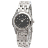 Gucci Watches Quartz 5500L Stainless Steel , Stainless Steel Silver 11P Diamond black dial Women