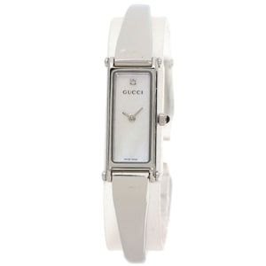 Gucci Watches Quartz 1500L Stainless Steel , Stainless Steel Silver Square face White shell dial Women