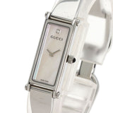 Gucci Watches Quartz 1500L Stainless Steel , Stainless Steel Silver Square face White shell dial Women