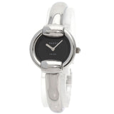 Gucci Watches Quartz 1400L Stainless Steel , Stainless Steel Silver Round face black dial Women