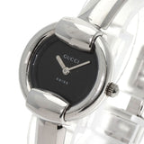 Gucci Watches Quartz 1400L Stainless Steel , Stainless Steel Silver Round face black dial Women