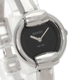 Gucci Watches Quartz 1400L Stainless Steel , Stainless Steel Silver Round face black dial Women