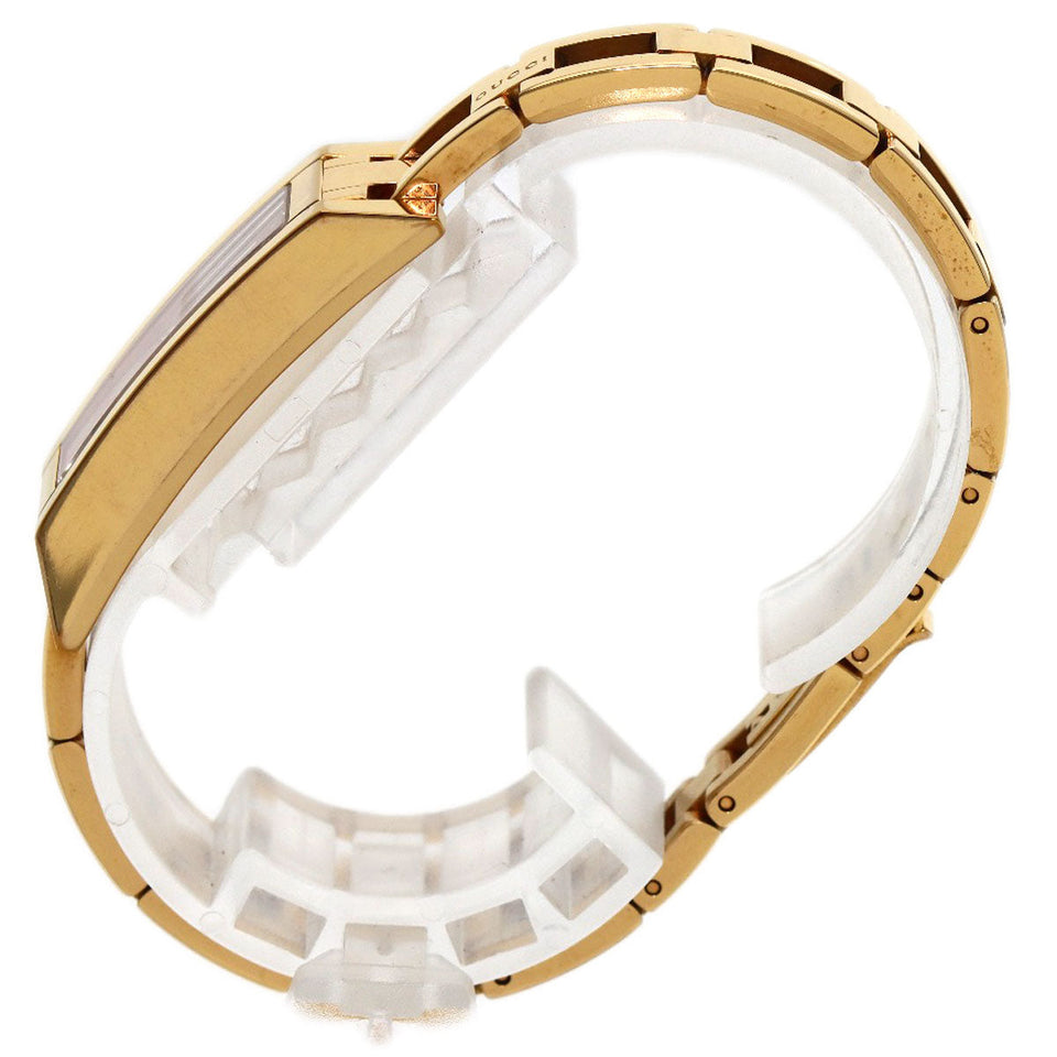 Gucci Watches Quartz YA110 Gold Plated , Gold Plated gold GG square face Pink shell dial Women