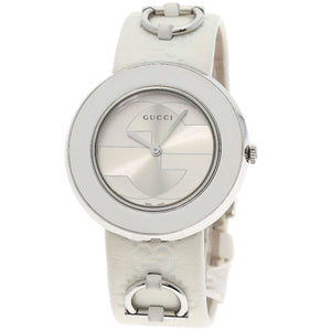 Gucci Watches Quartz 129.4 Stainless Steel, Leather white You play Silver dial mens