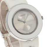 Gucci Watches Quartz 129.4 Stainless Steel, Leather white You play Silver dial mens