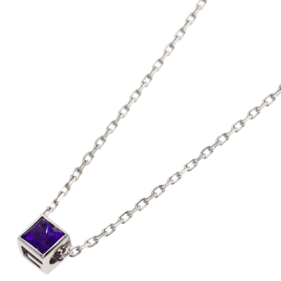 Gucci Necklace K18WG Silver Square G Amethyst Women