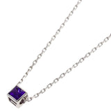 Gucci Necklace K18WG Silver Square G Amethyst Women
