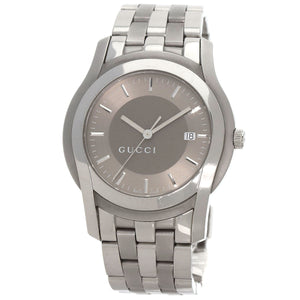 Gucci Watches Quartz 5500XL Stainless Steel , Stainless Steel Silver Round face Silver dial mens