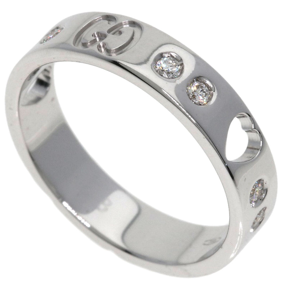 Gucci Ring K18WG Silver Amor Heart 10P Diamond #8