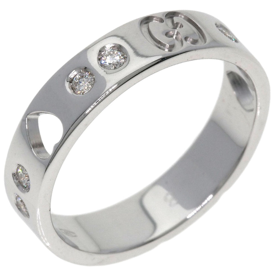 Gucci Ring K18WG Silver Amor Heart 10P Diamond #8