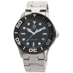 Gucci Watches Quartz YA126.2 Stainless Steel , Stainless Steel Silver G timeless diver black dial mens