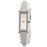 Gucci Watches Quartz 1500L Stainless Steel , Stainless Steel Silver Square face bangle Silver dial Women
