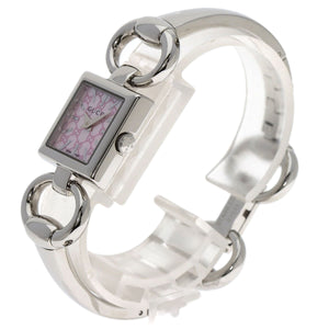 Gucci Watches Quartz YA120 Stainless Steel , Stainless Steel Silver Tornavoni Pink shell dial Women