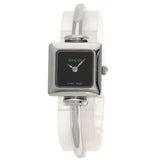 Gucci Watches Quartz 1900L Stainless Steel , Stainless Steel Silver Square face black dial Women