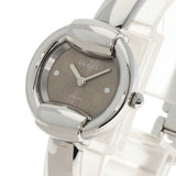 Gucci Watches Quartz 1400L Stainless Steel , Stainless Steel Silver GG round face bangle Brown dial Women