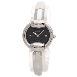 Gucci Watches Quartz 1400L Stainless Steel , Stainless Steel Silver Round face black dial Women