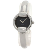 Gucci Watches Quartz 1400L Stainless Steel , Stainless Steel Silver round face bangle black dial Women