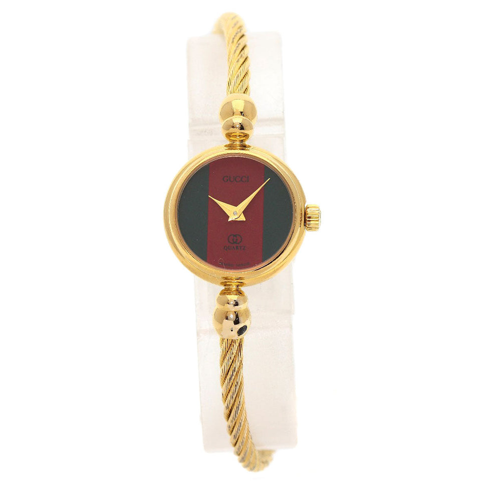 Gucci Watches Quartz 2047.1L Gold Plated , Gold Plated gold Sherry line Red x green dial Women