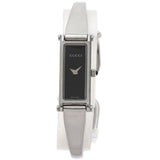 Gucci Watches Quartz 1500L Stainless Steel , Stainless Steel Silver Square face black dial Women