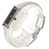 Gucci Watches Quartz 1500L Stainless Steel , Stainless Steel Silver Square face black dial Women
