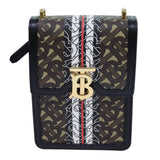 Luxury Burberry Shoulder Bag PVC Leather Brown Auth 70330A
