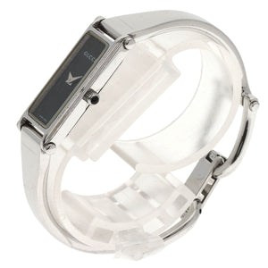 Gucci Watches Quartz 1500L Stainless Steel , Stainless Steel Silver Square face black dial Women