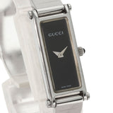 Gucci Watches Quartz 1500L Stainless Steel , Stainless Steel Silver Square face black dial Women