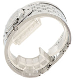 Gucci Watches Quartz YA112 Stainless Steel , Stainless Steel Silver Twirl Wide Bangle Brown dial Women