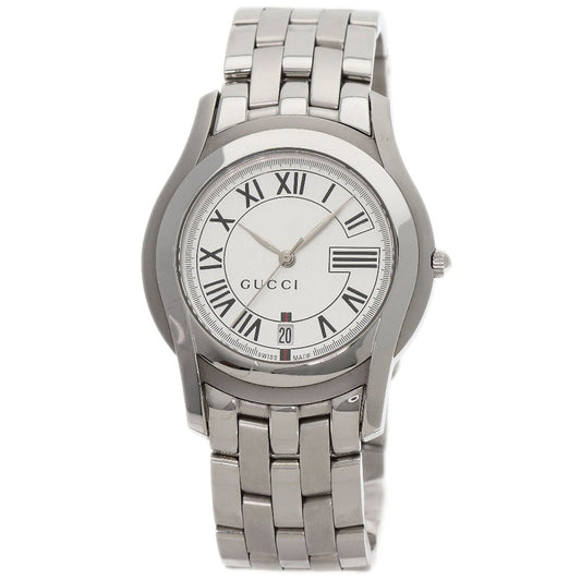 Gucci Watches Quartz Stainless Steel , Stainless Steel Silver 5500M Silver dial mens