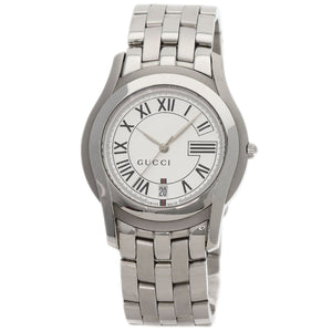Gucci Watches Quartz Stainless Steel , Stainless Steel Silver 5500M Silver dial mens