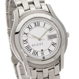 Gucci Watches Quartz Stainless Steel , Stainless Steel Silver 5500M Silver dial mens