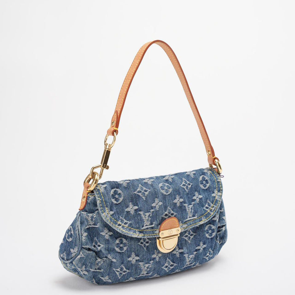 Louis Vuitton Pleaty Vintage Monogram Mini Denim Handbag