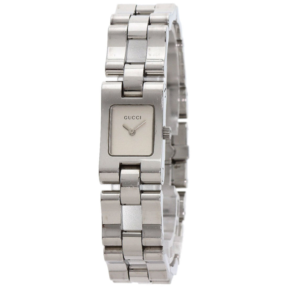 Gucci Watches Quartz 2305L Stainless Steel , Stainless Steel Silver Square face Silver dial Women