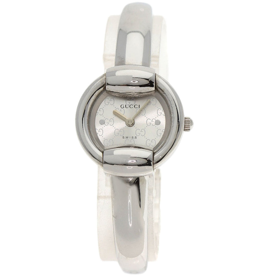 Gucci Watches Quartz 1400L Stainless Steel , Stainless Steel Silver Round face Silver dial Women
