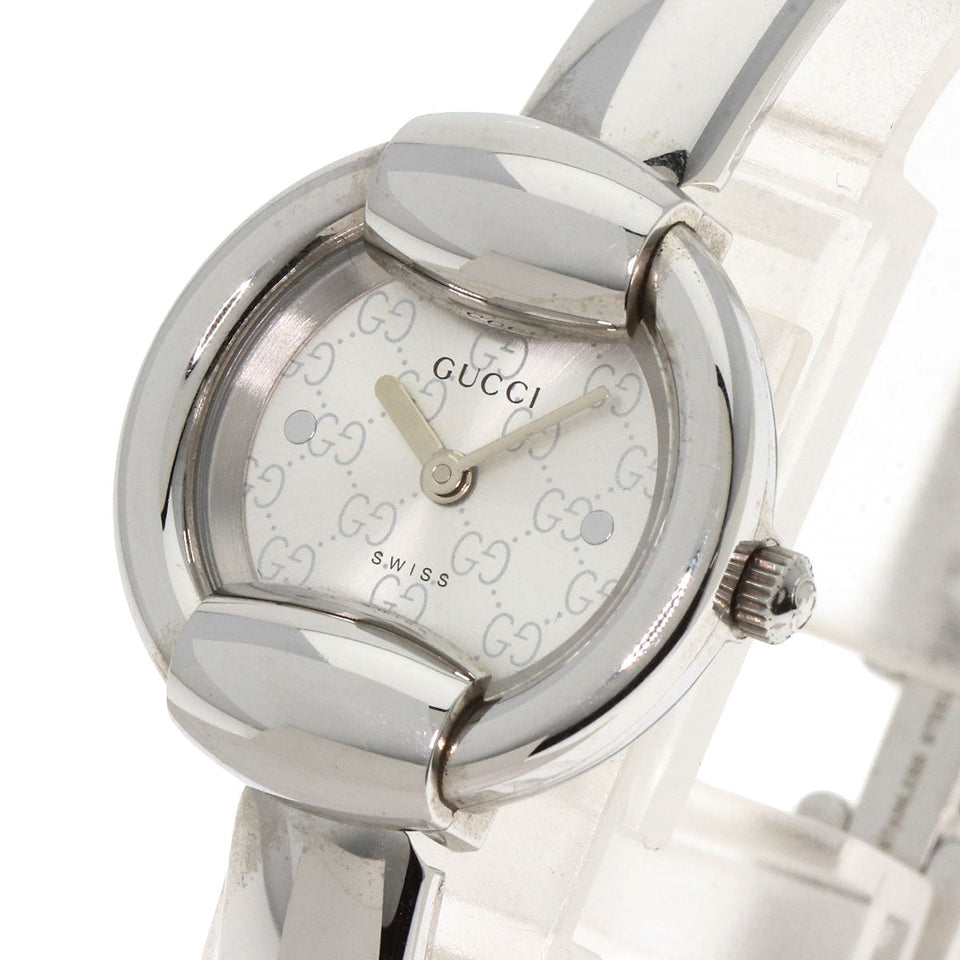Gucci Watches Quartz 1400L Stainless Steel , Stainless Steel Silver Round face Silver dial Women