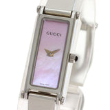 Gucci Watches Quartz 1500L Stainless Steel , Stainless Steel Silver Square face Pink shell dial Women