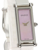 Gucci Watches Quartz 1500L Stainless Steel , Stainless Steel Silver Square face Pink shell dial Women