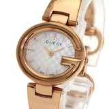 Gucci Watches Quartz 134.5 PGP , PGP gold GG shell bangle White shell dial Women