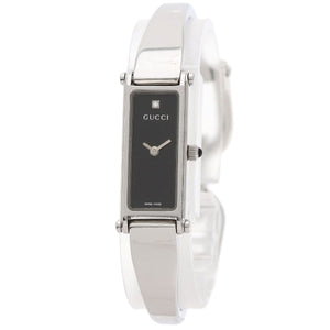 Gucci Watches Quartz 1500L Stainless Steel , Stainless Steel Silver 1P diamond black dial Women
