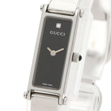 Gucci Watches Quartz 1500L Stainless Steel , Stainless Steel Silver 1P diamond black dial Women