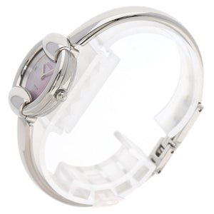 Gucci Watches Quartz 1400L Stainless Steel , Stainless Steel Silver Round Face GG Pink Shell Bangle Pink shell dial Women