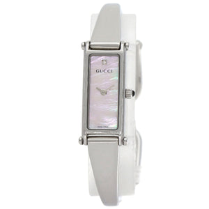 Gucci Watches Quartz 1500L Stainless Steel , Stainless Steel Silver Square Face 1P Diamond Bangle shell dial Women