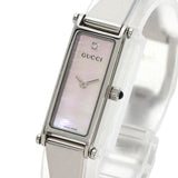 Gucci Watches Quartz 1500L Stainless Steel , Stainless Steel Silver Square Face 1P Diamond Bangle shell dial Women