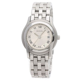 Gucci Watches Quartz 5500L Stainless Steel , Stainless Steel Silver Round face Silver dial Women