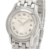Gucci Watches Quartz 5500L Stainless Steel , Stainless Steel Silver Round face Silver dial Women