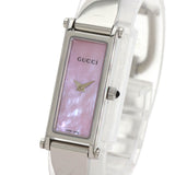 Gucci Watches Quartz 1500L Stainless Steel , Stainless Steel Silver Square face bangle Pink shell dial Women
