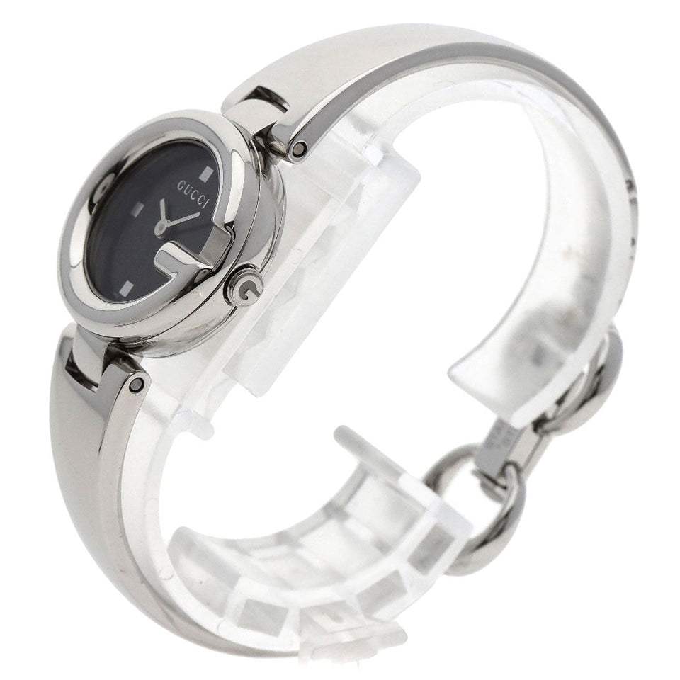 Gucci Watches Quartz 134.5 Stainless Steel , Stainless Steel Silver G balloon black dial Women