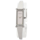 Gucci Watches Quartz 1500L Stainless Steel , Stainless Steel Silver Square face bangle Silver dial Women